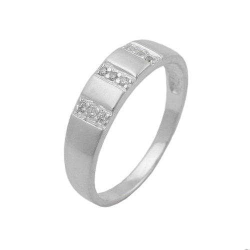 Silberring 5mm Zirkonias seidenmatt