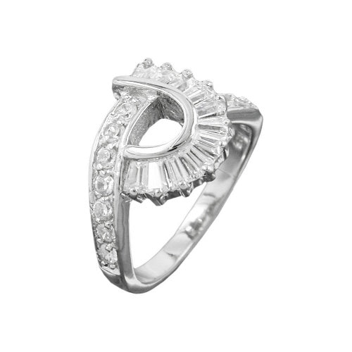 Silberring 14mm Cocktailring Zirkonias