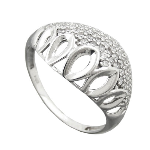 Silberring 13mm Zirkonias breit