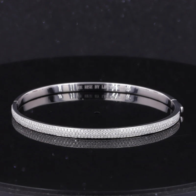 Moissanit Armreif – 14k Gelbgold & 925 Silber | Elegantes Gemstone Armband