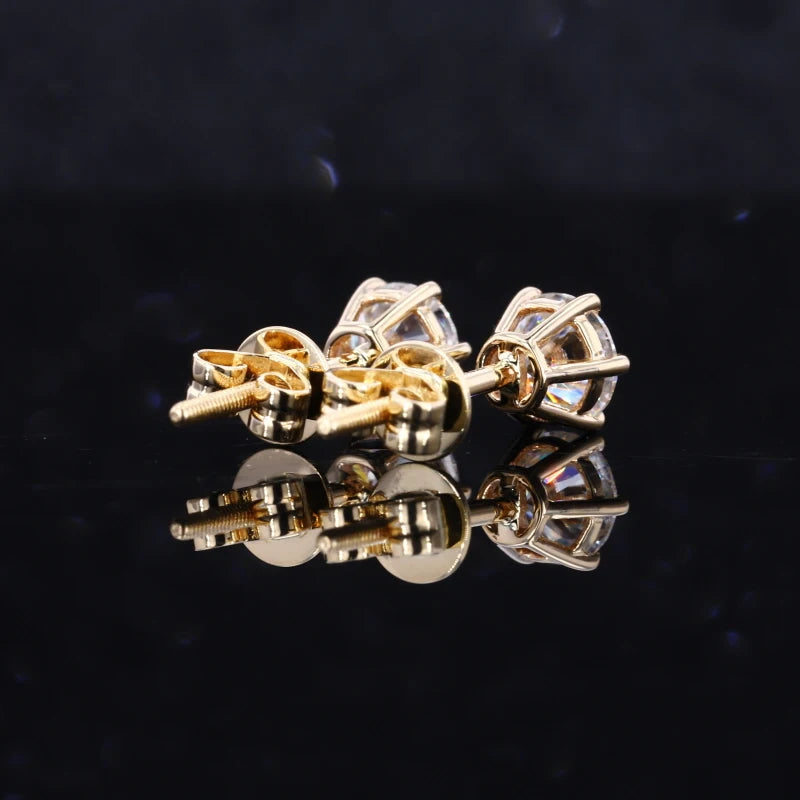 Moissanit Ohrstecker – 14k Gold | Ohrringe in Gelbgold, Weißgold & Roségold