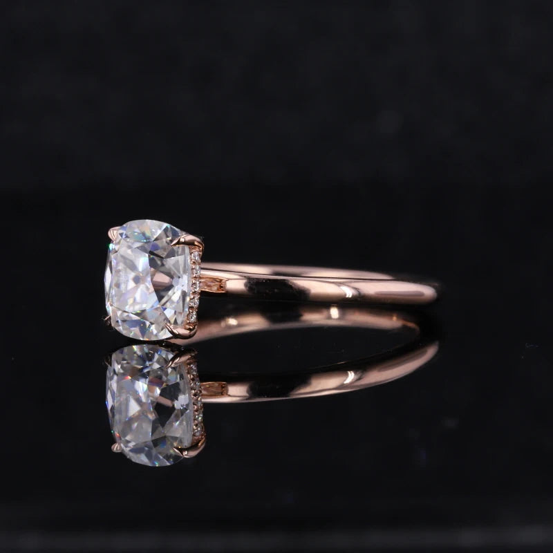 Moissanite Verlobungsring 14K Roségold | Cushion Cut