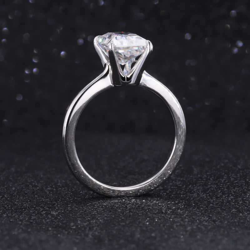 Moissanit Verlobungsring 925 Silber – Solitär Ring funkelnd