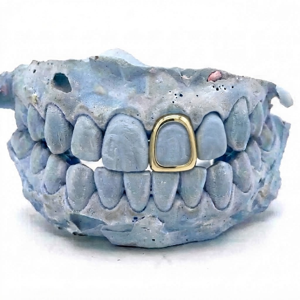 Single Cap - Gold Grillz TOP - Open Face