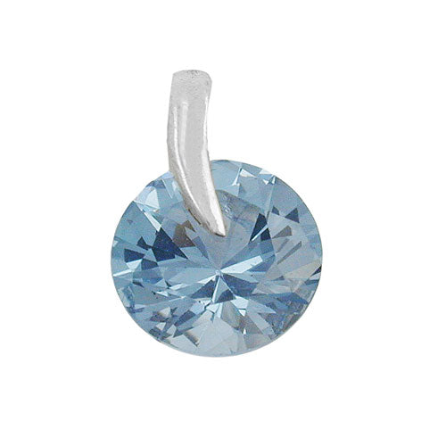 Aquamarin Anhänger Silber 925 – Blauer Stein Sterling Silber 13x9mm