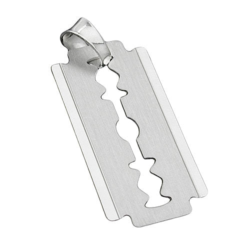 Rasierklinge Anhänger Silber 925 – Sterling Silber 30x15mm Männerschmuck