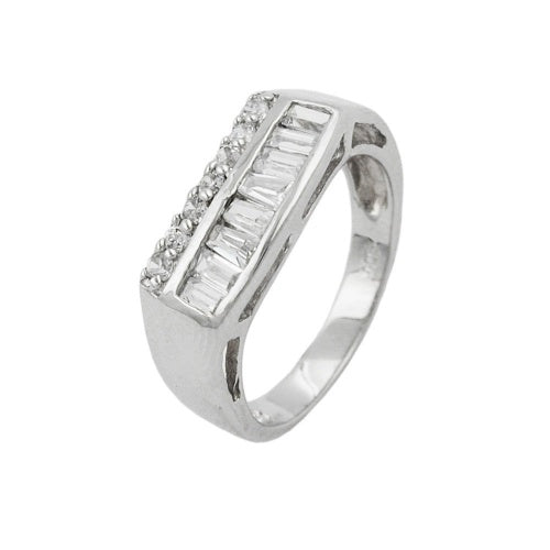 Silberring 7mm Zirkonias rhodiniert