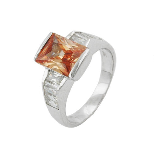Silberring 11mm Zirkonias Topas rhodiniert