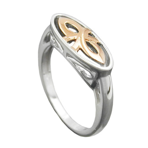 Silberring 7mm Bicolor Rosegold