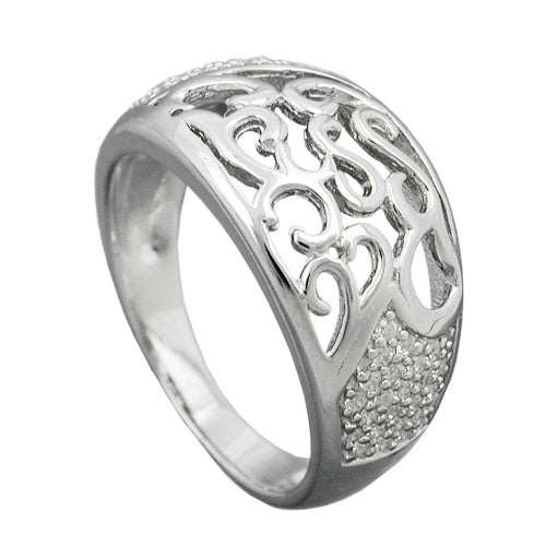Silberring 10mm Zirkonias elegant