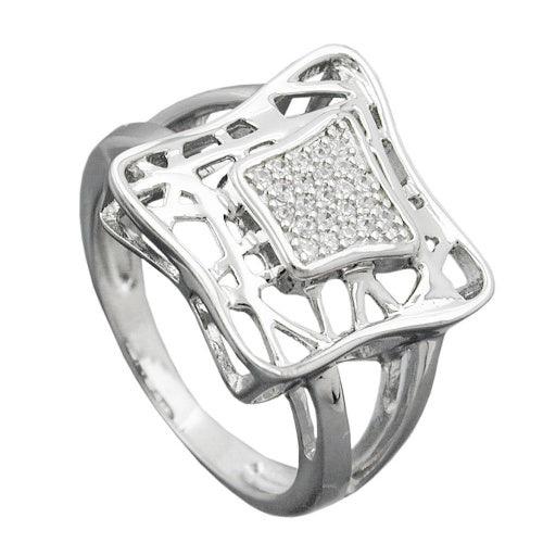 Silberring 16mm Zirkonias breit