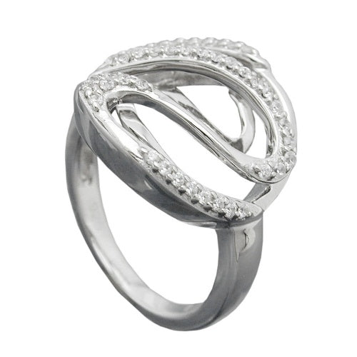 Silberring 20mm Zirkonias breit