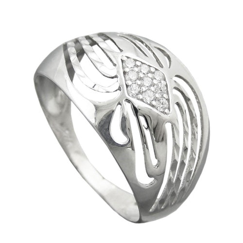 Silberring 12mm Zirkonias diamantiert Gr.58