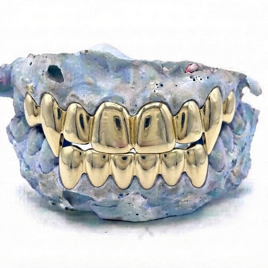 Echtgold Grillz Top & Bottom 8er/8er + Vampz aus massivem 14 Karat Echtgold (585) – Grillz nach Maß von Z Juwelier