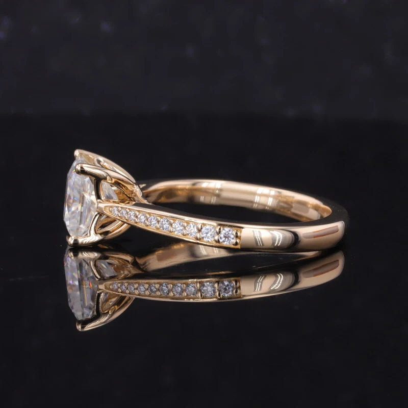 Moissanite Ring 2 Karat | Princess Cut, Gelb-, Rosé- oder Weißgold