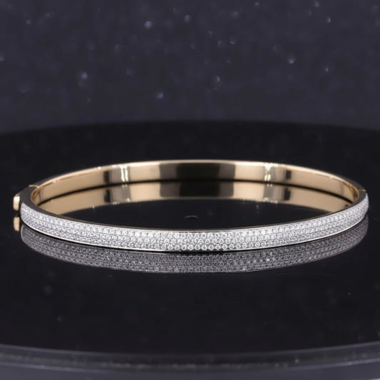 Moissanit Armreif – 14k Gelbgold & 925 Silber | Elegantes Gemstone Armband