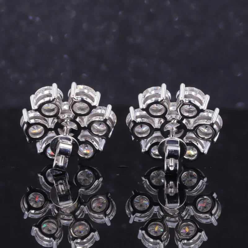 Moissanite Ohrstecker Weißgold 10K/14K/18K | Diamant-Optik