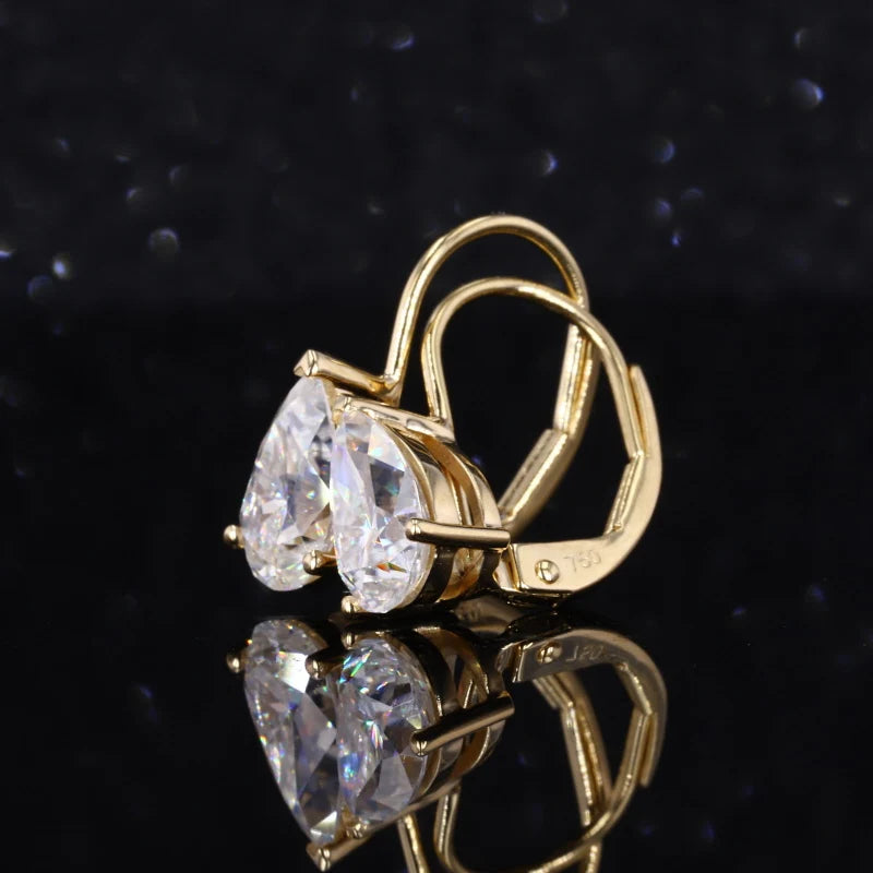 Moissanite Ohrringe Pear Cut 14K/18K Gold | Massivgold