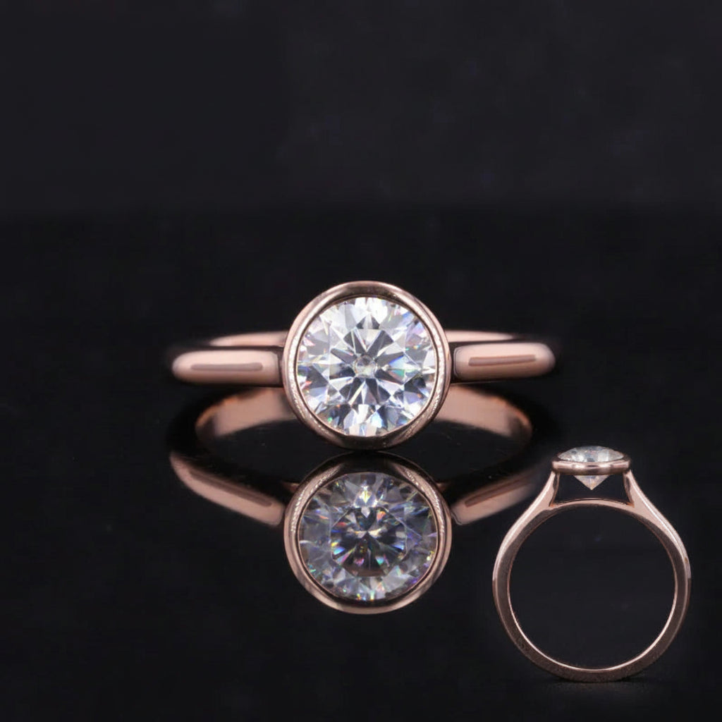 Edelstein Ring 10K Gelbgold | Smaragd Rubin Saphir Moissanite