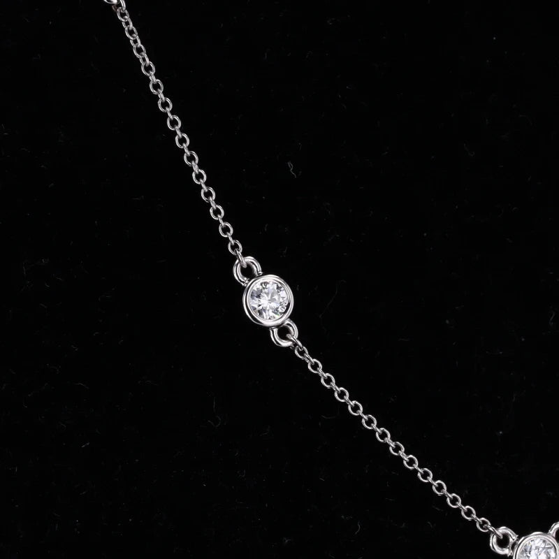 Diamant Halskette 14K Weißgold | 3mm DEF Farbe