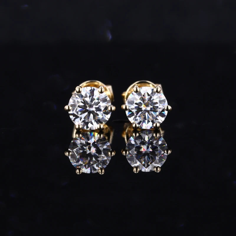 Moissanit Ohrstecker – 14k Gold | Ohrringe in Gelbgold, Weißgold & Roségold