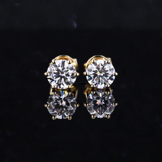 Moissanit Ohrstecker – 14k Gold | Ohrringe in Gelbgold, Weißgold & Roségold
