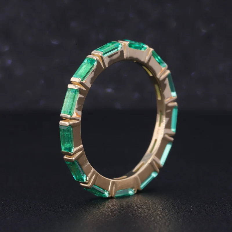 Smaragd Ewigkeitsring 10K Gelbgold | Damenring