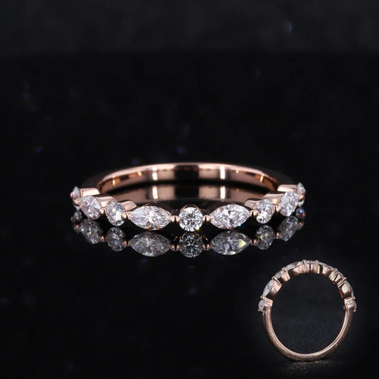 Diamant Ring Marquise & Rund 14K Roségold