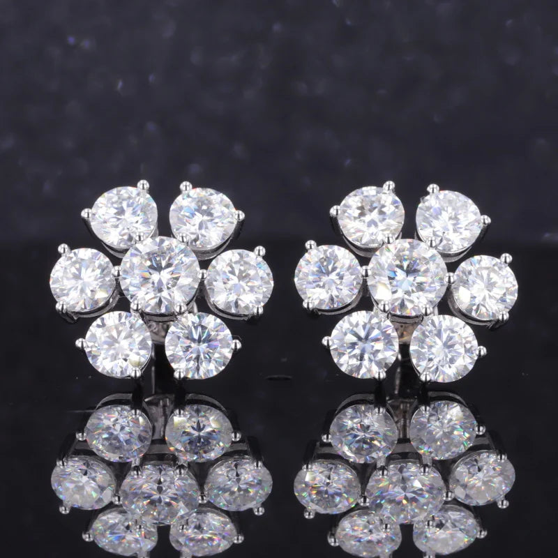 Moissanite Ohrstecker Weißgold 10K/14K/18K | Diamant-Optik