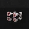 Padparadscha Ohrstecker – 10k Gelbgold | Runder Lab-Edelstein im Zargenfassung-Design