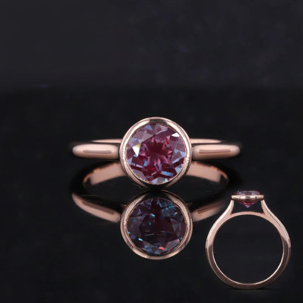 Edelstein Ring 10K Gelbgold | Smaragd Rubin Saphir Moissanite
