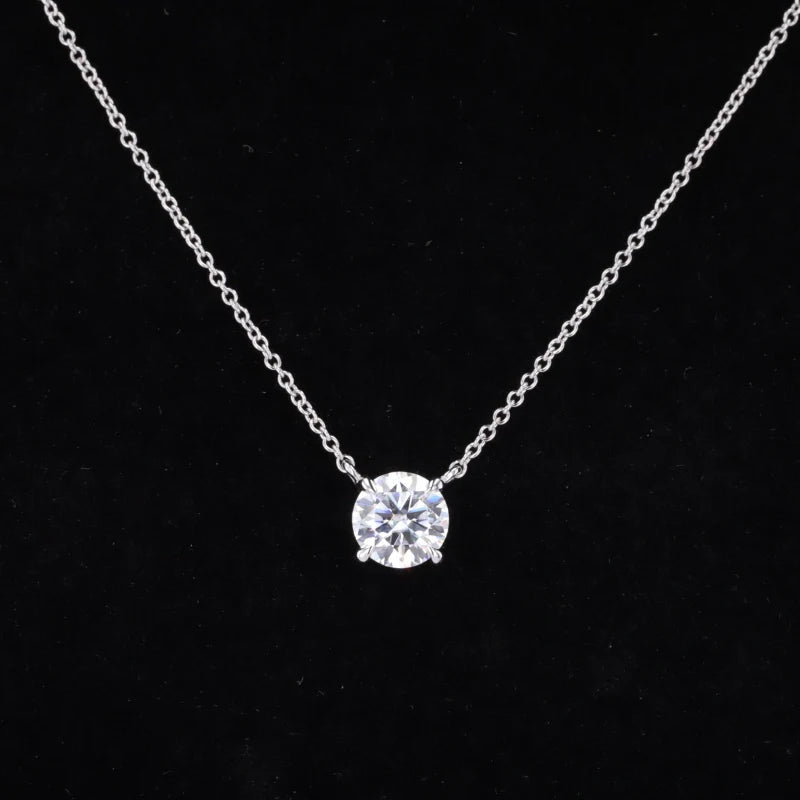 Moissanite Halskette 4-Krappen | 5mm/6,5mm Anhänger