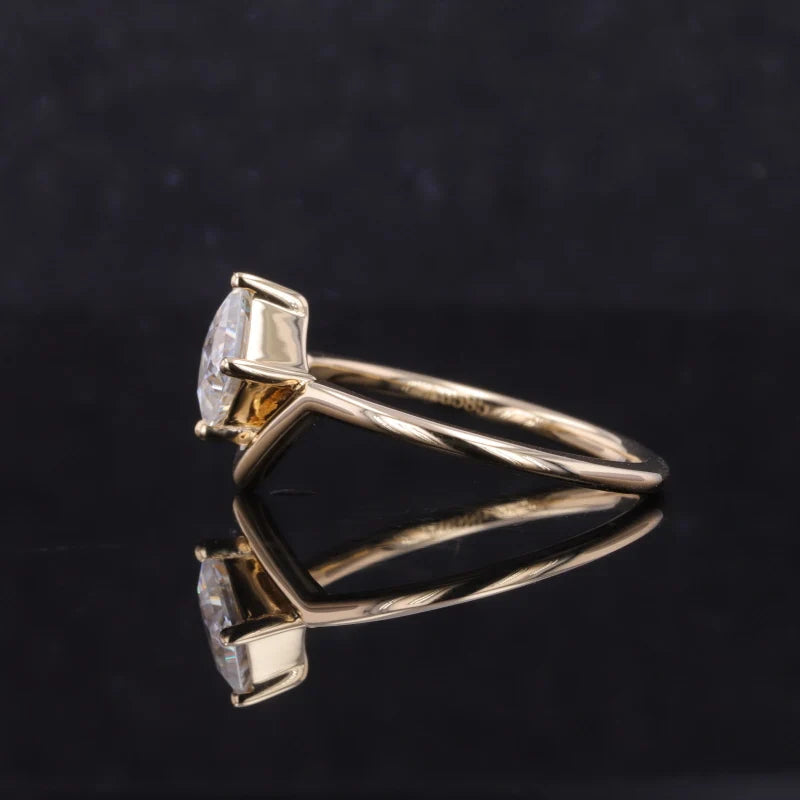 Moissanite Verlobungsring 10K Gelbgold | Prinzessschliff
