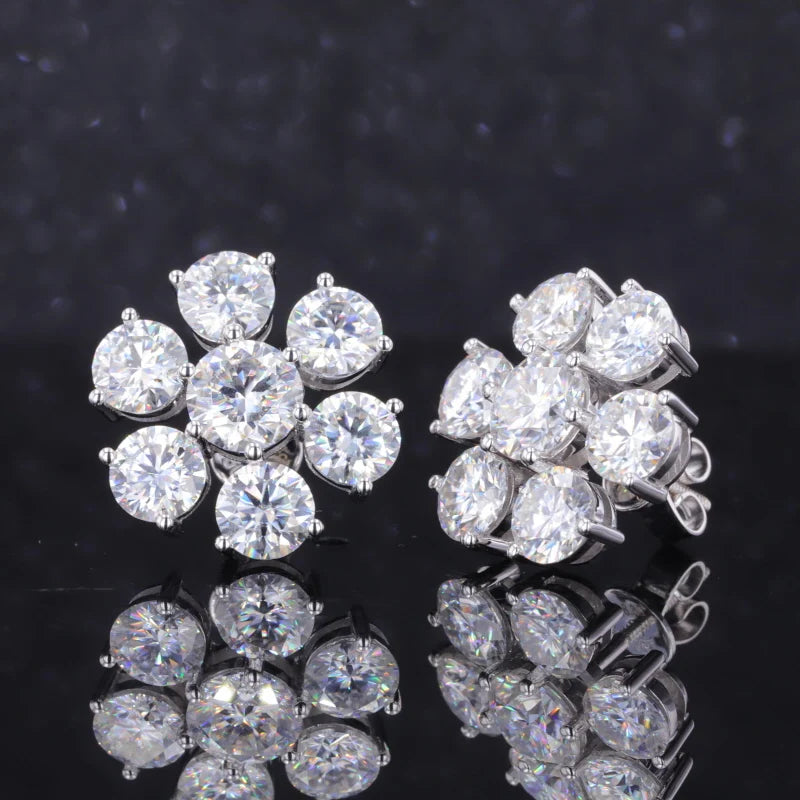 Moissanite Ohrstecker Weißgold 10K/14K/18K | Diamant-Optik