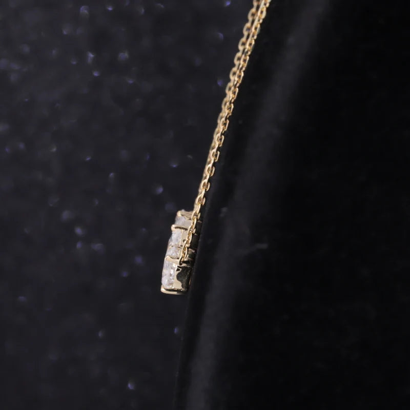 Diamant Halskette Smaragdschliff 10K Gelbgold | Anhänger