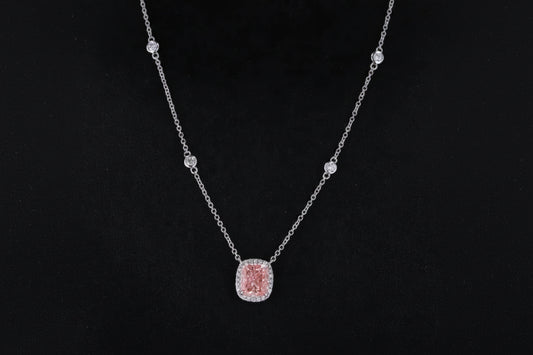 Fancy Pink Diamant Anhänger 2ct 14K Weißgold | IGI