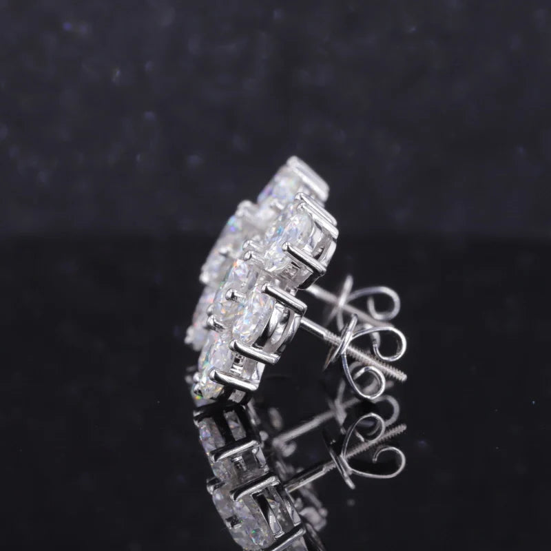 Moissanite Ohrstecker Weißgold 10K/14K/18K | Diamant-Optik