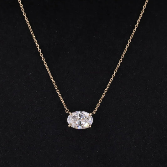 Diamant Halskette Oval 1-3ct | 14K Gold IGI