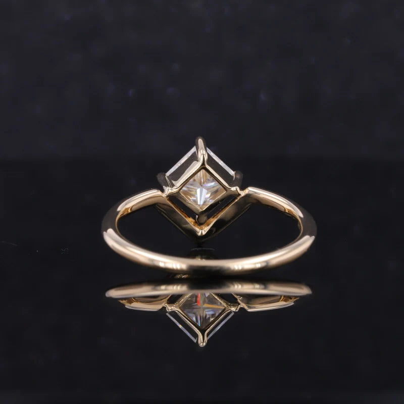 Moissanite Verlobungsring 10K Gelbgold | Prinzessschliff