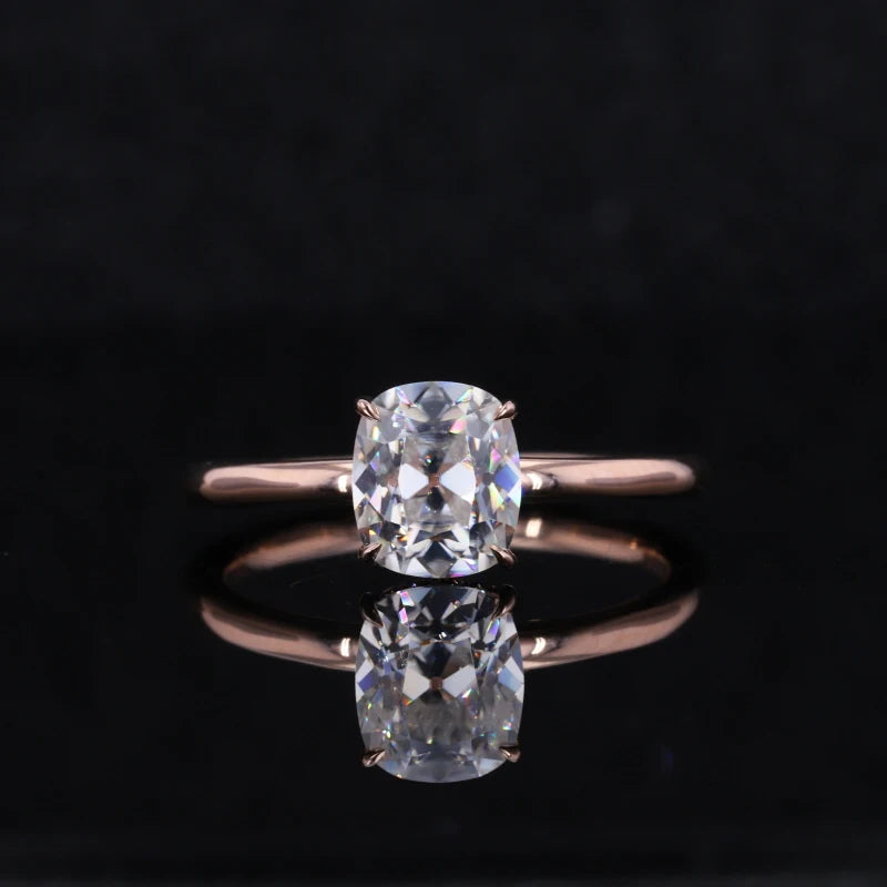 Moissanite Verlobungsring 14K Roségold | Cushion Cut