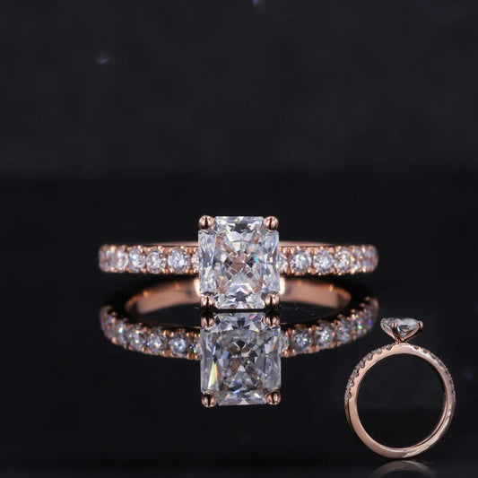 Diamant Ring Radiant Cut 14K Gold | Verlobungsring