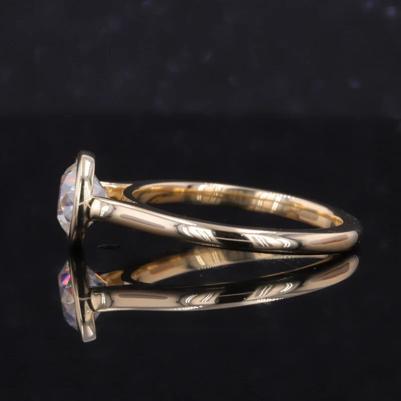 Edelstein Ring 10K Gelbgold | Smaragd Rubin Saphir Moissanite