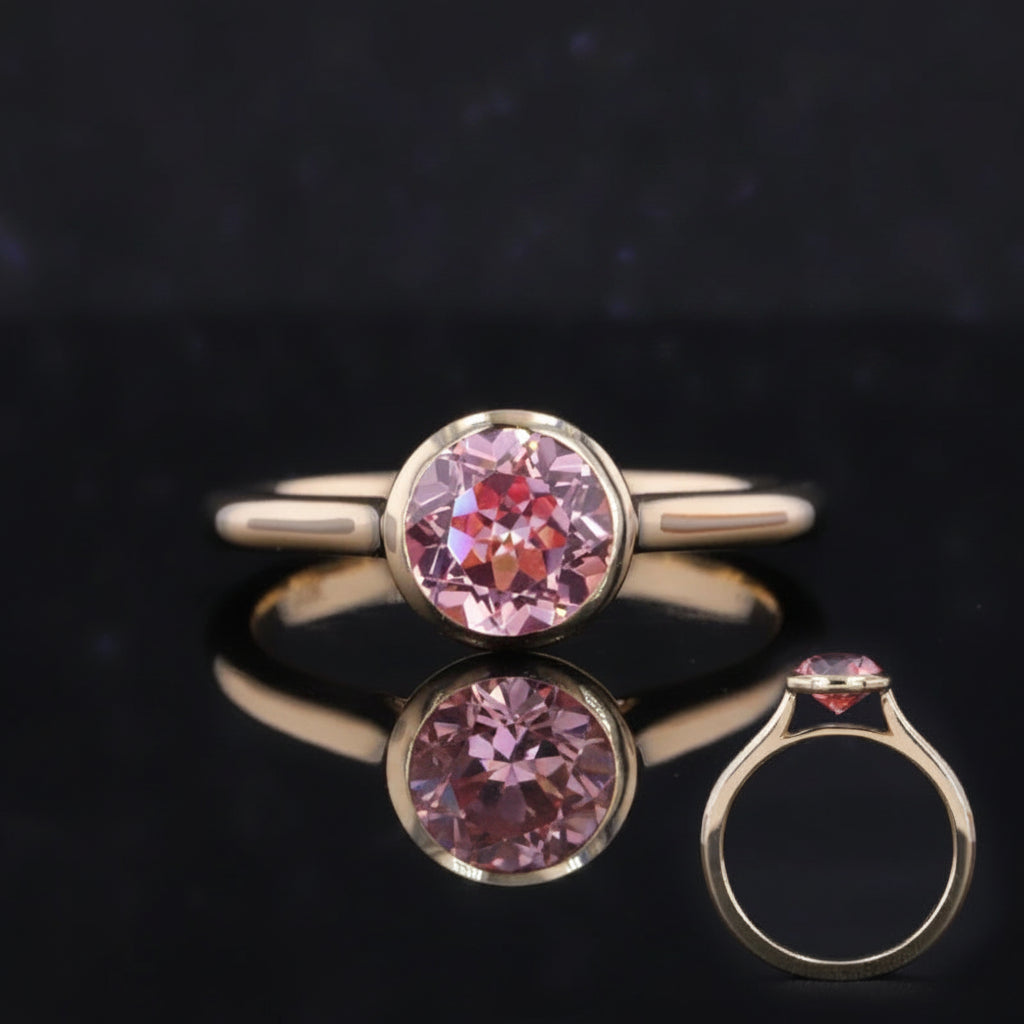 Edelstein Ring 10K Gelbgold | Smaragd Rubin Saphir Moissanite