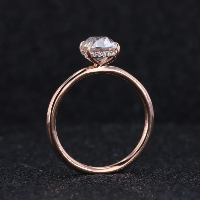 Moissanite Verlobungsring 14K Roségold | Cushion Cut