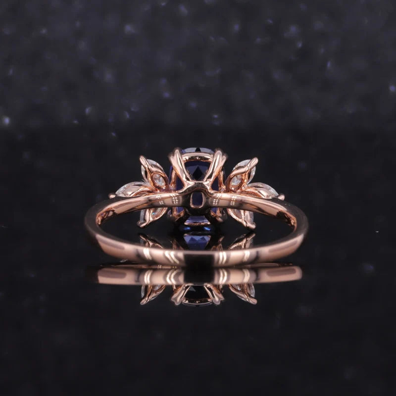 Saphir Ring Cushion Cut 14K - 18K Roségold | Verlobungsring