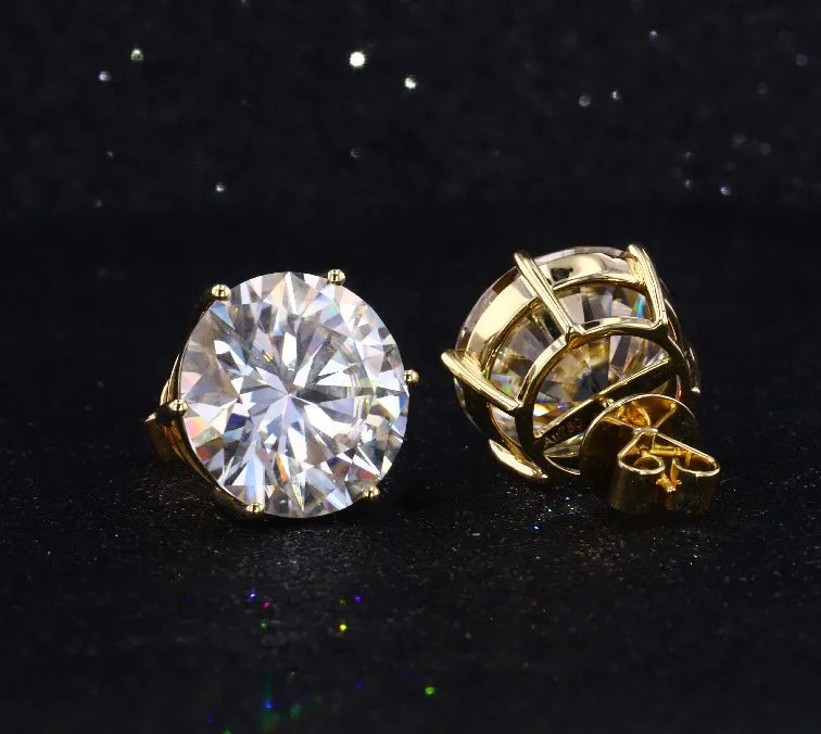 Moissanit Ohrstecker 1.5 Karat – 14k Roségold | Runde VVS Moissanit Ohrringe
