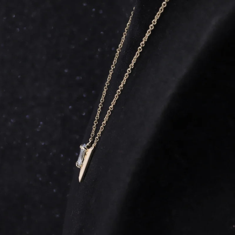 Diamant Anhänger Oval 14K Gold | Halskette 45cm
