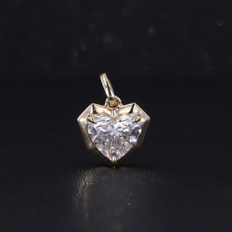 Diamant Anhänger Herzform 10K/14K Gold | Zertifiziert