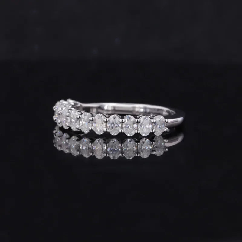 Moissanite Ring Oval 925 Silber | Verlobungsring