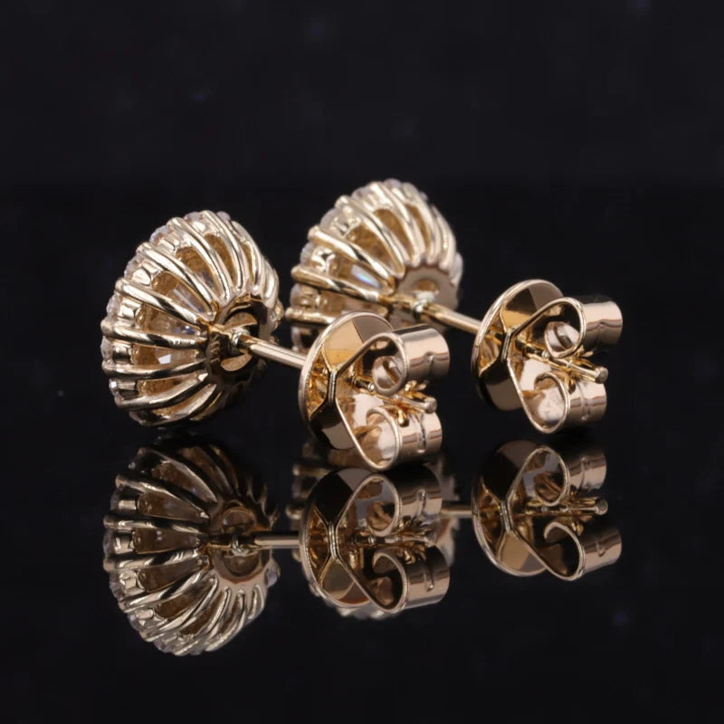 Diamant Ohrstecker Halo 1ct | 14K Gold IGI